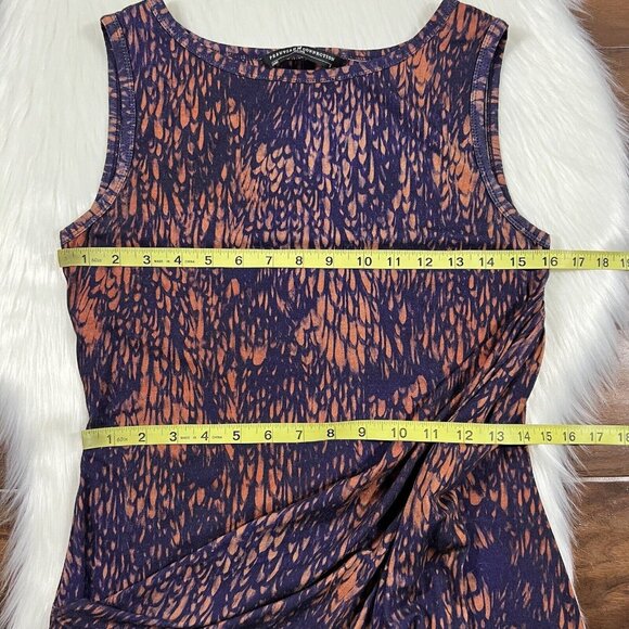 Peruvian Connection Size Small Patterned Sleeveless Faux Wrap Dress - Picture 4 of 10